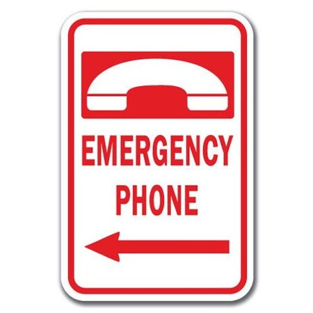 Signmission Safety Sign, 12 in Height, Aluminum, 18 in Length, 911 - Emergency Left A-1218 911 - Emergency Left